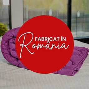 Set pilota iarna, umplutura lana, material policoton, 180x210cm, matlasata, siclam, Pucioasa cu 2 perne, matlasate, antialergice, 50x70cm, albe, Pucioasa