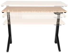 Birou reglabil electric TerrA2Y Black-cadru in Y / profil cadru negru (Dimensiune blat: 120x60 cm, Culoare blat: Stejar 18mm)