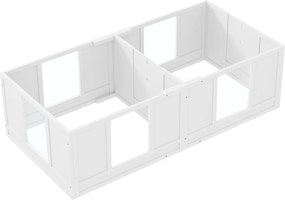 PawHut Cutie pentru căței, cu panouri clare, design în 2 compartimente, pentru câini mici | Aosom Romania