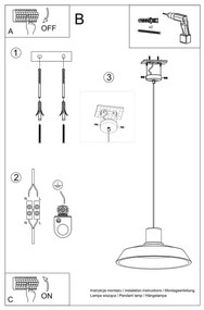 Lustră pe cablu AFRA 1xE27/60W/230V gri/natural lemn Sollux SL.0282