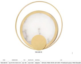 Aplica de perete LUX din alabaster COIL