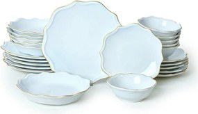 Set de cina 275KRM2222, 24 piese, alb, ceramica