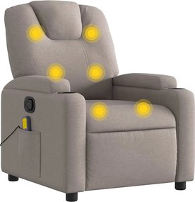 vidaXL Fotoliu de masaj rabatabil, gri taupe, material textil