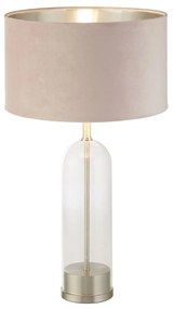 Veioza/Lampa de masa design decorativ Oxford nickel/roz