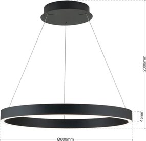 Orion - Lustră LED dimabilă KOLK pe cablu, LED/60W/230V, 2700/3000/4000K, Ø 60 cm, negru