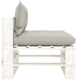 Set mobilier gradina din paleti, 7 piese, perne gri taupe, lemn taupe and white, 1