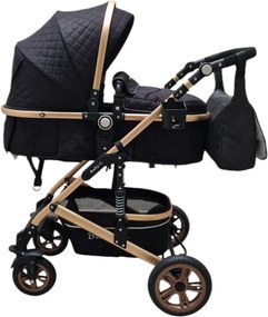Carucior nou nascuti 2 in 1 Baby Care™ PRO 531, Cu geanta bebe, Cadru Aluminiu Gold , Amortizoare, Roti din cauciuc plin AVE, Spatar reglabil 3