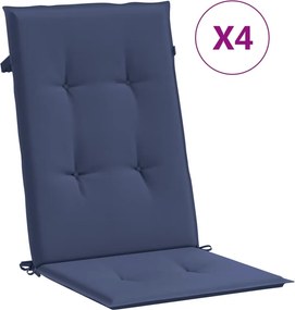 vidaXL Perne scaune cu spătar înalt, 4 buc., bleumarin, textil