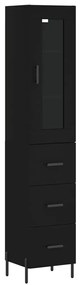 3199242 vidaXL Dulap înalt, negru, 34,5x34x180 cm, lemn prelucrat