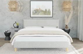 Pat bej tapițat cu somieră 90x200 cm Tina – Ropez