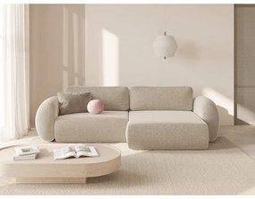 Colțar bej extensibil/cu spațiu de depozitare cu tapițerie din chenille Tonale – Cosmopolitan Design