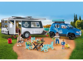 RULOTA CU MASINUTA - PLAYMOBIL FAMILY FUN - CAMPING - (PM71423)