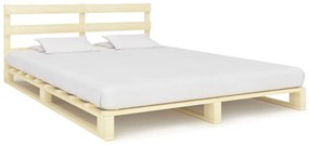 Cadru de pat din paleti, 200 x 200 cm, lemn masiv de pin culoarea lemnului, 200 x 200 cm