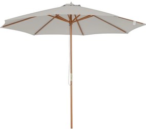 Outsunny Umbrelă de Grădină cu Șnur și Deschidere Reglabile, Ø300x250 cm, Gri | Aosom Romania
