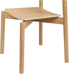 Scaun de dining în culoare naturală stivuibil cu aspect de lemn de stejar Wem – noo.ma
