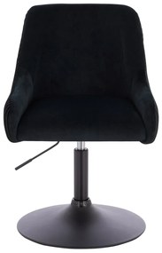 HR920N Scaun Neagră din Catifea cu Bază Neagră