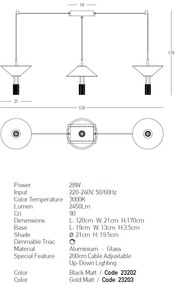 Lustra LED suspendata design modern decorativ Newy 3L aurie