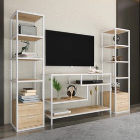 Comoda TV Robbins - Alb, Oak