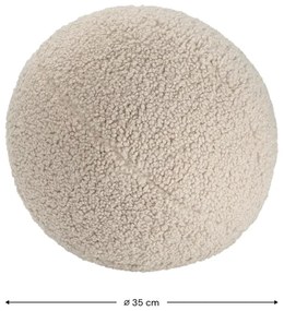 Pernă decorativă pentru copii maro deschis cu tapițerie din țesătură bouclé Ball – Wigiwama