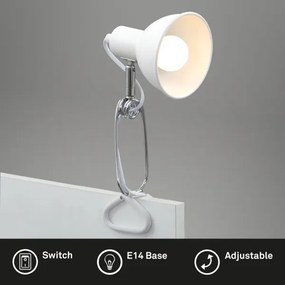 Lampă cu clemă FIX 1xE14/8W/230V alb Briloner 2790-016