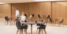 Set 4 scaune de bar cu brate de interior design modern premium FAZ CHAIR lemn 54302