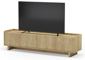 Comodă TV în culoare naturală cu aspect de lemn de stejar 180x45x40 cm Daira – Marckeric