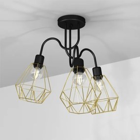 Lustră aplicată BERGEN 3xE27/60W/230V neagră/aurie
