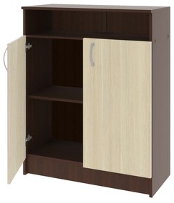 Comoda haaus Atena, 2 Usi, Wenge/Stejar Ferrara, 80 x 35 x 100 cm