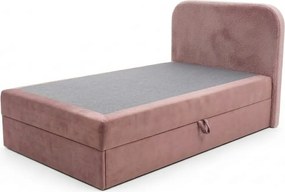 Pat tapitat boxspring FORENA 90x200 cm roz antic Saltea: Saltea cu arcuri Bonell