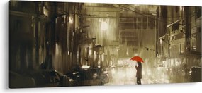 Tablou - Femeie într-o noapte ploioasă (120x50 cm)