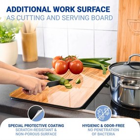 Set 2 protecții din sticlă pentru aragaz Wenko Lunch, 52 x 30 cm