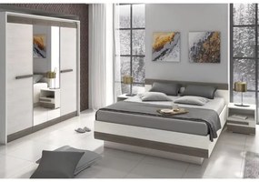 Noptieră SARPA 45x46 cm alb/maro