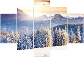 Tablou - Peisaj montan în timpul iernii (150x105 cm)