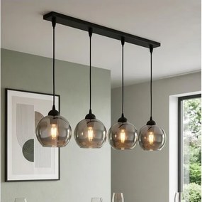 Brilagi - Lustră pe cablu DIOR 4xE27/60W/230V negru/gri fumuriu