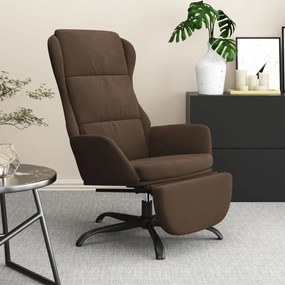 3097925 vidaXL Scaun de relaxare cu suport de picioare, maro, microfibră