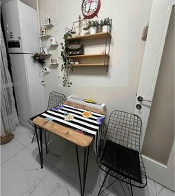 Masa bucatarie patrat texturata, Homs 70x70x75 cm,A0044