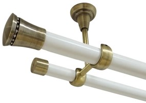 Galerie tavan fara inele BOSTON - 25/19 - alb/aur antic (Alege marime: 160 cm)