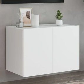 vidaXL Comodă TV de perete cu lumini LED, alb, 60x35x41 cm