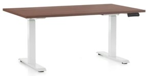 Masa inaltime reglabila OfficeTech C, 140 x 80 cm, bază albă, nuca