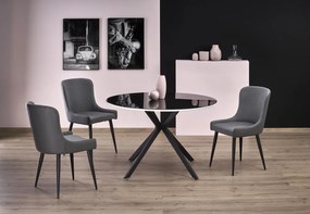 Masa rotunda MDF + sticla + metal Avelar - d 120 x h 76 cm