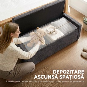 HOMCOM Pouf, taburet, suport pentru picioare, ladă depozitare, design modern | Aosom Romania