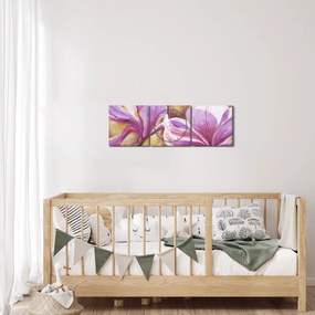 Tablou - Flori de magnolie (cu ceas) (90x30 cm)