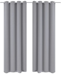 vidaXL Set 2 draperii gri, opace, cu inele metalice, 135 x 245 cm