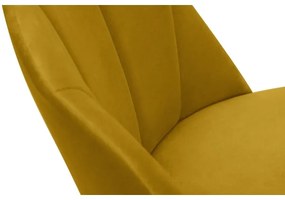 Scaun de dining BAKERI 86x48 cm galben/dub deschis