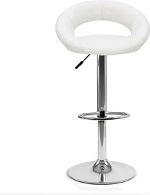 Scaun de bar din piele ecologică cu bază metalică ABS 151 alb