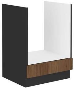 Dulap inferior de bucătărie pentru cuptor încorporat Monzesa 60 D GAZ BB (nuc okapi + negru) . 1096936
