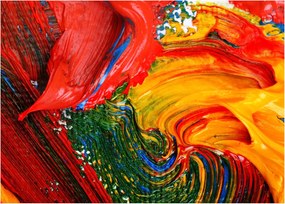 Tablou pe sticlă - Abstractizare albăstrire cu o perie (70x50 cm)