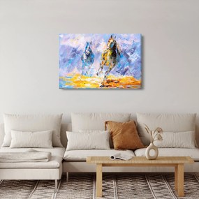 Tablou - Caii alergând, pictură în ulei (90x60 cm)