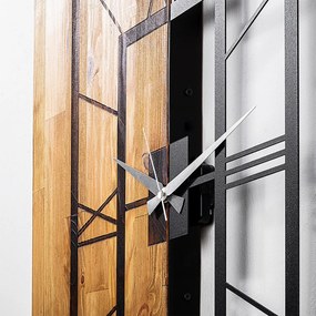 Ceas Decorativ de Perete Wooden Clock 37, Lemn / Metal