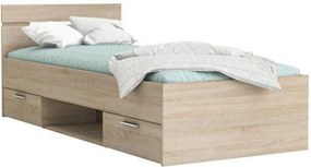 Cadru pat MICHIGAN NEW 90x200, stejar sonoma, PAL/metal, cu sertare pe